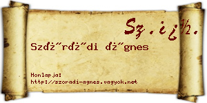 Szórádi Ágnes névjegykártya